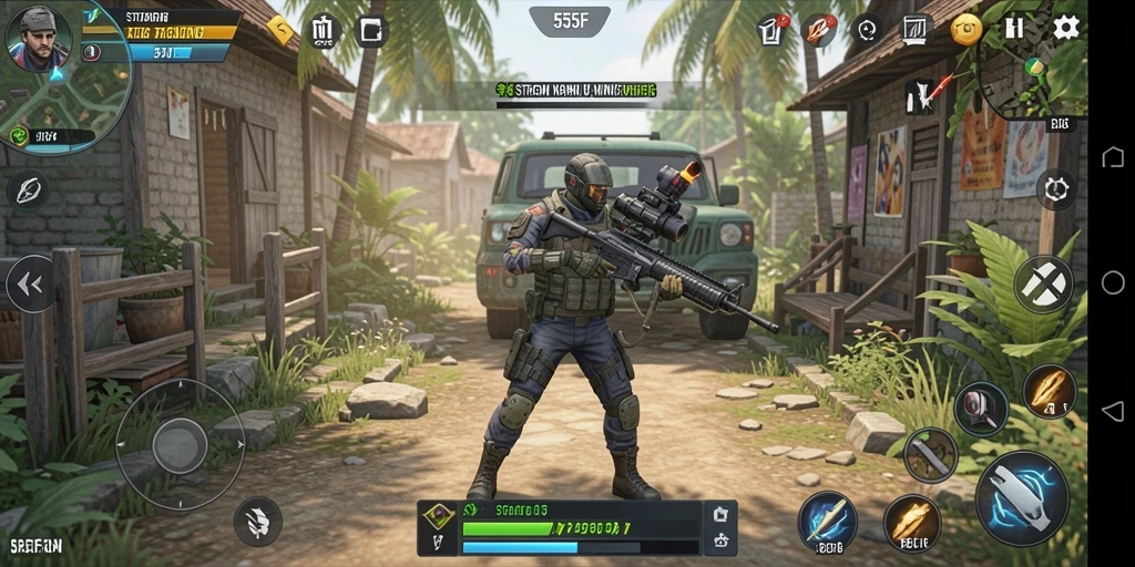 Gameplay strategi menegangkan di 555F yang penuh dengan aksi.