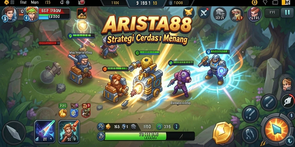 Tangkapan layar ARISTA88 menampilkan pertempuran strategi yang mendebarkan.