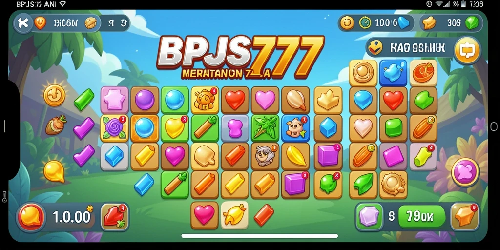 Screenshot gameplay BPJS777 menampilkan tantangan seru permainan Match-3.
