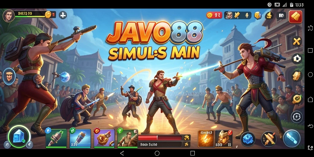 Tampilan gameplay <strong>JAVO88</strong> yang menarik dan penuh warna.
