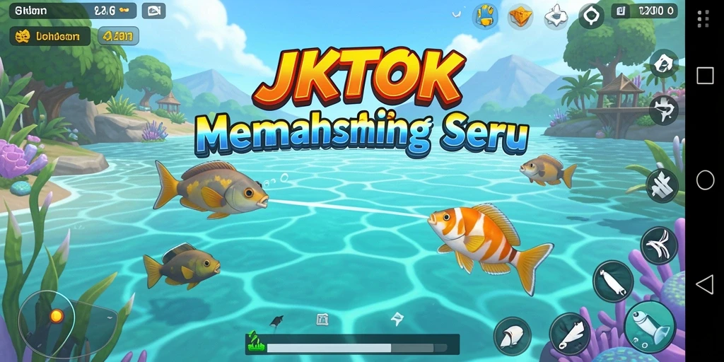 Tampilan gameplay JKTOK dengan pengalaman memancing yang seru.