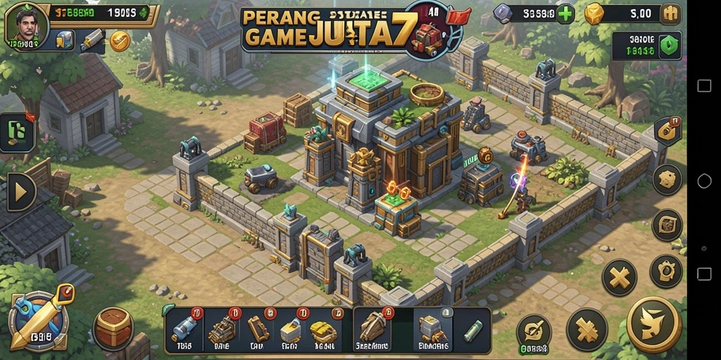 Tampilan menarik dari gameplay <strong>JUTA7</strong> yang penuh aksi Tower Defense.