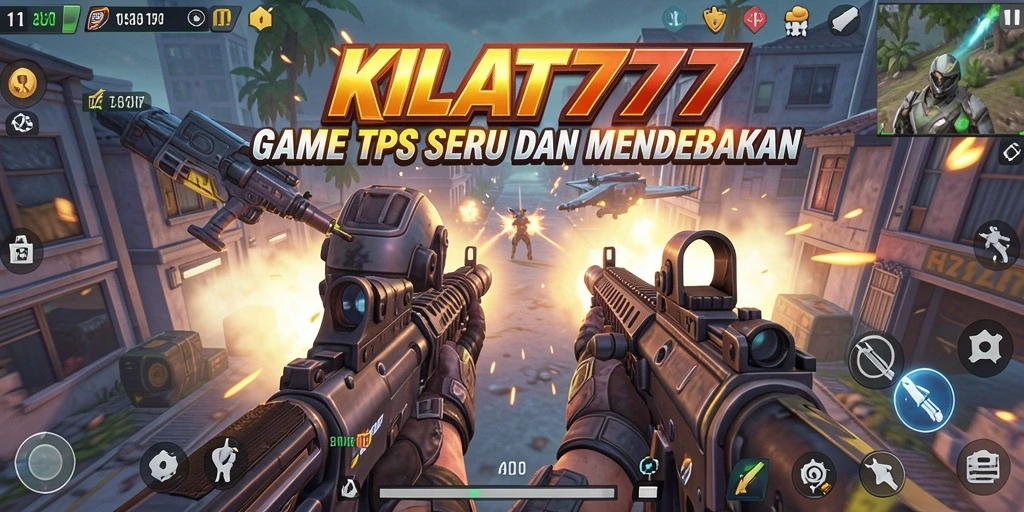 Tampilan seru gameplay KILAT777 dalam aksi tembak-menembak.