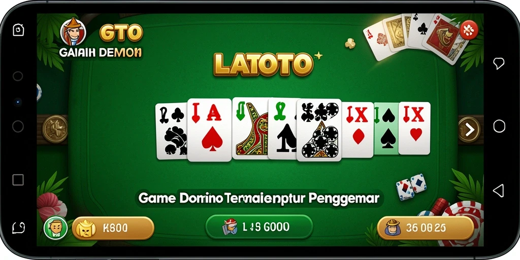 Screenshot gameplay LATOTO yang menampilkan suasana permainan domino yang seru.