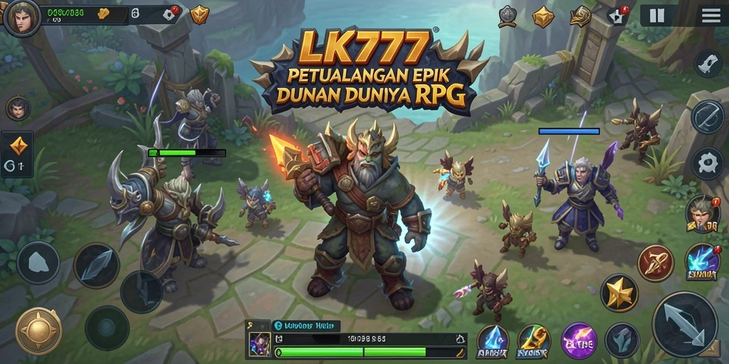 Screenshot gameplay LK777 menampilkan pertarungan mendebarkan di dunia fantasi.